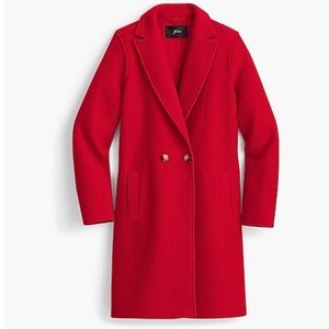 J. Crew Petite Daphne topcoat in Italian boiled wool - Bright Red.